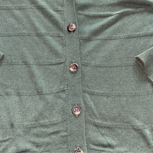 Merona Womens Button Up V Neck Cardigan Sweater in Green Size M Medium - Picture 5 of 9